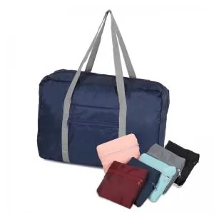 Bolsa Mala de Viagem Dobrável Personalizada | Dimensões (L x A x P): 16.3 x 16.3 x 2.4 | Peso = 124 g