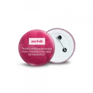 Botton de Metal 35mm Personalizado | Dimensões (L x A x P): 3.5 x 3.5 x 0.5 | Peso = 5 g
