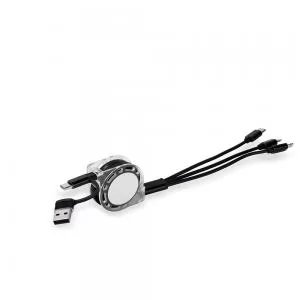 Cabo Retrátil Personalizado | Dimensões (L x A x P): 4.1 x 25.2 x 2.8 | Peso = 40 g