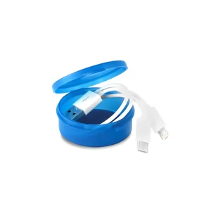 Cabo USB 3 em 1 com Embalagem Personalizado | Dimensões (L x A x P): 5.4 x 5.9 x 2.0 | Peso = 19 g