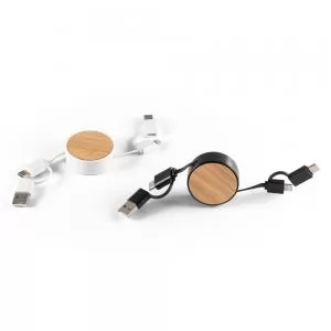 Cabo USB 5 em 1 Retrátil Personalizado | Dimensões (L x A x P): 7.5 x 17.0 x 7.5 | Peso = 200 g