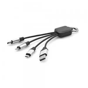 Cabo USB com 4 Saídas Personalizado | Dimensões (L x A x P): 4.0 x 10.0 x 0.0 | Peso = 45 g