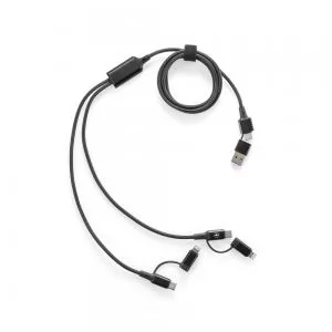 Cabo USB com 6 Saídas Personalizado | Dimensões (L x A x P): 100.0 x 2.5 x 0.0 | Peso = 50 g