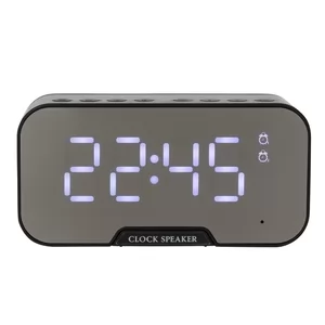 Caixa de Som com Relógio Personalizada | Dimensões (L x A x P): 13.8 x 6.8 x 4.6 | Peso = 230 g