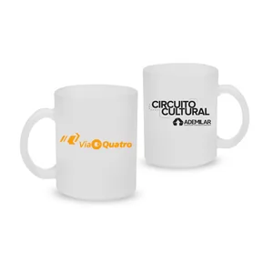 Caneca de Vidro Jateado Personalizada | Dimensões (L x A x P): 8.0 x 9.7 x 11.3 | Peso = 346 g