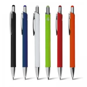 Caneta de Metal com Ponteira Touch Personalizada | Dimensões (L x A x P): 1.4 x 14.7 x 1.0 | Peso = 17 g