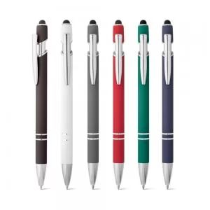 Caneta de Metal com Ponteira Touch Personalizada | Dimensões (L x A x P): 1.0 x 14.3 x 1.3 | Peso = 20 g
