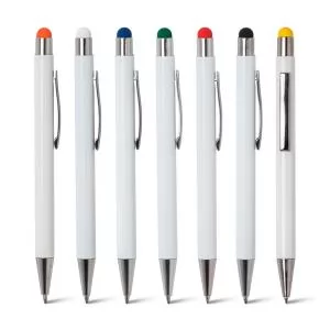 Caneta de Metal com Ponteira Touch Personalizada | Dimensões (L x A x P): 1.4 x 14.3 x 1.0 | Peso = 16 g