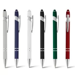 Caneta de Metal com Ponteira Touch Personalizada | Dimensões (L x A x P): 1.5 x 14.6 x 1.0 | Peso = 18 g