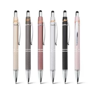 Caneta de Metal com Ponteira Touch Personalizada | Dimensões (L x A x P): 1.4 x 14.3 x 1.1 | Peso = 20 g