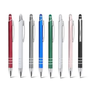 Caneta de Metal com Ponteira Touch Personalizada | Dimensões (L x A x P): 1.4 x 14.4 x 1.1 | Peso = 16 g
