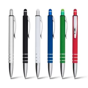 Caneta de Metal com Ponteira Touch Personalizada | Dimensões (L x A x P): 1.6 x 14.4 x 1.1 | Peso = 20 g