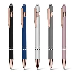 Caneta de Metal com Ponteira Touch Personalizada | Dimensões (L x A x P): 1.0 x 14.5 x 0.8 | Peso = 17 g