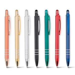 Caneta de Metal com Ponteira Touch Personalizada | Dimensões (L x A x P): 1.4 x 14.4 x 1.1 | Peso = 17 g