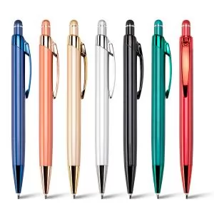 Caneta de Metal com Ponteira Touch Personalizada | Dimensões (L x A x P): 1.7 x 14.2 x 1.5 | Peso = 18 g