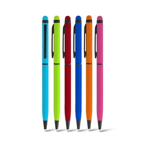 Caneta de Metal com Ponteira Touch Personalizada | Dimensões (L x A x P): 0.9 x 13.8 x 0.7 | Peso = 11 g