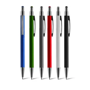 Caneta de Metal com Ponteira Touch Personalizada | Dimensões (L x A x P): 8.5 x 14.0 x 0.0 | Peso = 20 g