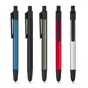 Caneta de Metal com Ponteira Touch Personalizada | Dimensões (L x A x P): 1.1 x 14.0 x 1.3 | Peso = 17 g