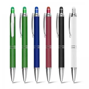Caneta de Metal com Ponteira Touch Personalizada | Dimensões (L x A x P): 1.6 x 14.0 x 1.0 | Peso = 21 g
