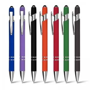 Caneta de Metal com Ponteira Touch Personalizada | Dimensões (L x A x P): 1.5 x 14.6 x 1.0 | Peso = 18 g