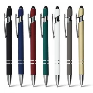 Caneta de Metal com Ponteira Touch Personalizada | Dimensões (L x A x P): 1.4 x 14.5 x 1.0 | Peso = 18 g
