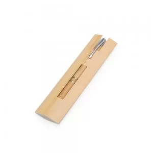 Caneta Ecológica de Bambu Personalizada | Dimensões (L x A x P): 1.4 x 13.8 x 1.1 | Peso = 8 g