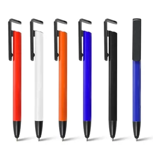 Caneta em Metal com Ponteira Touch e Suporte para Smartphone | Dimensões (L x A x P): 1.6 x 15.0 x 1.0 | Peso = 14 g