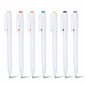 Caneta Plástica Personalizada | Dimensões (L x A x P): 1.6 x 13.6 x 1.3 | Peso = 8 g