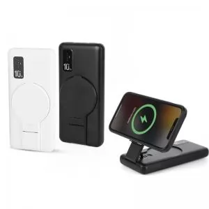 Carregador por indução Wireless Power Bank 10000mAh Personalizado | Dimensões (L x A x P): 14.5 x 7.0 x 2.2 | Peso = 255 g