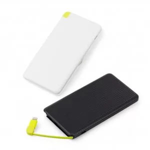Carregador Power Bank Slim 5000 mAh Personalizado | Dimensões (L x A x P): 13.0 x 7.0 x 1.2 | Peso = 115 g