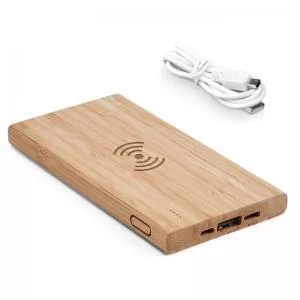 Carregador Wireless Power Bank 5.000mAh Personalizado | Dimensões (L x A x P): 7.0 x 14.2 x 1.3 | Peso = 133 g