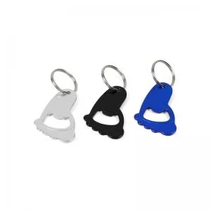 Chaveiro Abridor de Metal Personalizado | Dimensões (L x A x P): 8.4 x 0.3 x 4.1 | Peso = 15 g