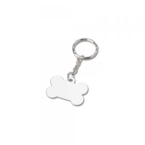 Chaveiro de Alumínio Formato Osso Personalizado | Dimensões (L x A x P): 3.8 x 2.8 x 0.1 | Peso = 8 g