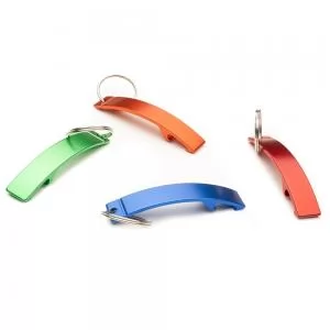 Chaveiro de Metal Abridor de Garrafas Personalizado | Dimensões (L x A x P): 7.9 x 0.9 x 1.7 | Peso = 15 g