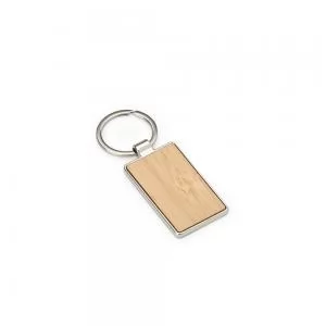 Chaveiro de Metal e Bambu Personalizado | Dimensões (L x A x P): 3.2 x 8.8 x 0.5 | Peso = 28 g
