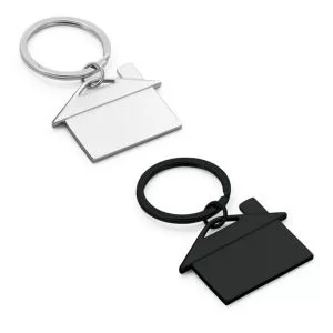 Chaveiro de Metal Formato Casa Personalizado | Dimensões (L x A x P): 4.9 x 3.6 x 0.3 | Peso = 41 g