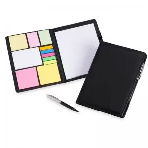 Conjunto com Bloco de Anotações e Caneta Personalizados | Dimensões (L x A x P): 16.4 x 22.6 x 1.7 | Peso = 324 g