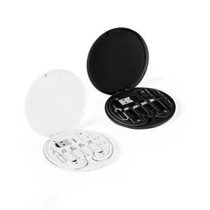 Conjunto de Cabo e Adaptadores Personalizado | Dimensões (L x A x P): 8.5 x 1.1 x 8.5 | Peso = 45 g