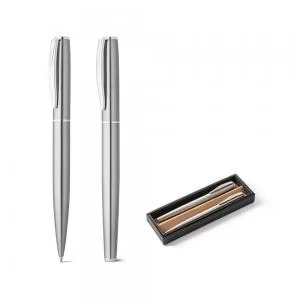 Conjunto de Caneta Esferográfica e Caneta Roller Personalizada | Dimensões (L x A x P): 4.5 x 15.0 x 2.0 | Peso = 95 g