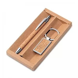 Conjunto de Chaveiro e Caneta Ecológico Personalizado | Dimensões (L x A x P): 8.3 x 16.2 x 1.7 | Peso = 180 g