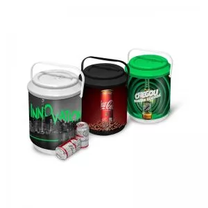 Cooler 06 Latas Personalizado | Dimensões (L x A x P): 19.2 x 29.5 x 19.2 | Peso = 712 g