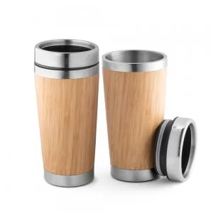 Copo Revestido em Bambu Personalizado | Dimensões (L x A x P): 8.2 x 15.8 x 8.2 | Peso = 190 g