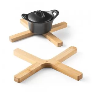 Descanso de Panela Dobrável em Bambu | Dimensões (L x A x P): 21.5 x 4.0 x 1.4 | Peso = 72 g