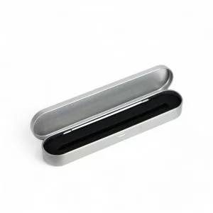 Embalagem Estojo  de Metal para 1 Caneta Personalizado | Dimensões (L x A x P): 17.8 x 2.0 x 3.8 | Peso = 45 g