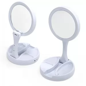 Espelho Articulado com Led Personalizado | Dimensões (L x A x P): 16.0 x 4.9 x 16.0 | Peso = 340 g