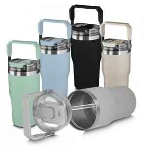 Garrafa Térmica Personalizada | Dimensões (L x A x P): 8.7 x 19.5 x 8.7 | Peso = 390 g
