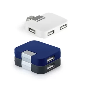 Hub com 4 Entradas USB  Personalizado | Dimensões (L x A x P): 4.1 x 5.2 x 1.0 | Peso = 19 g