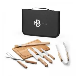 Kit Churrasco  8 Peças Personalizado | Dimensões (L x A x P): 37.0 x 25.0 x 4.5 | Peso = 1400 g