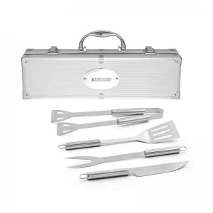 Kit Churrasco 4 peças Personalizado | Dimensões (L x A x P): 38.0 x 12.0 x 6.4 | Peso = 960 g