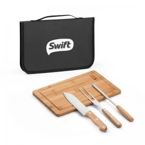 Kit Churrasco 4 Peças Personalizado | Dimensões (L x A x P): 20.0 x 30.0 x 1.2 | Peso = 1050 g